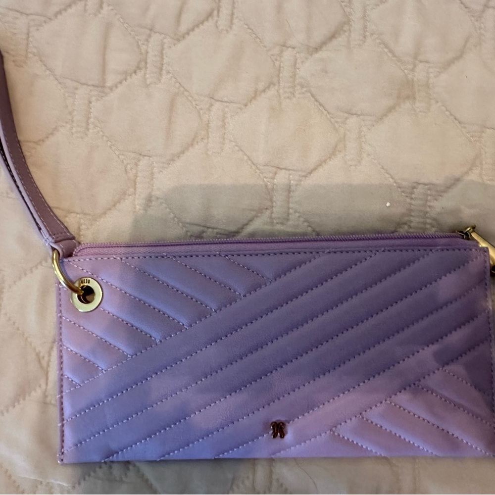 HOBO Purple Quilted Clutch with Gold Hardware